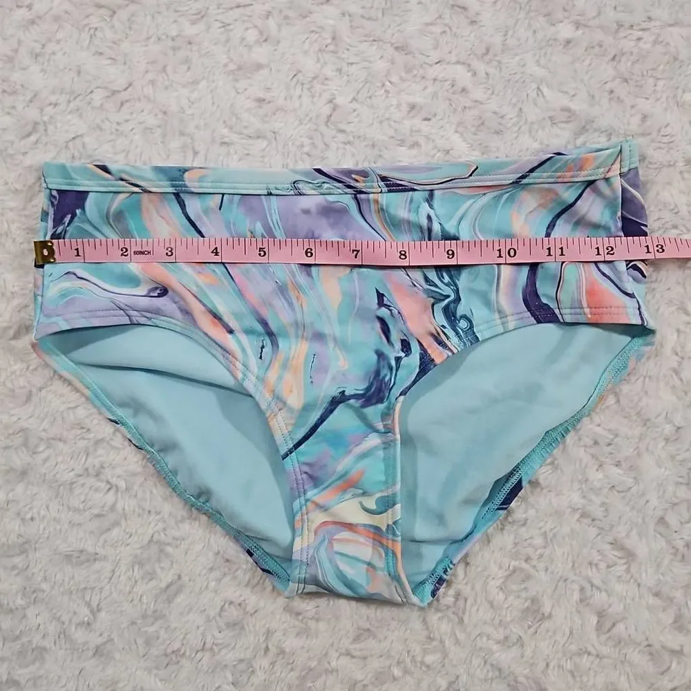Athleta Girl Size 14 XL Tie Dye Ocean Marble Swim Bottoms Only NWOT